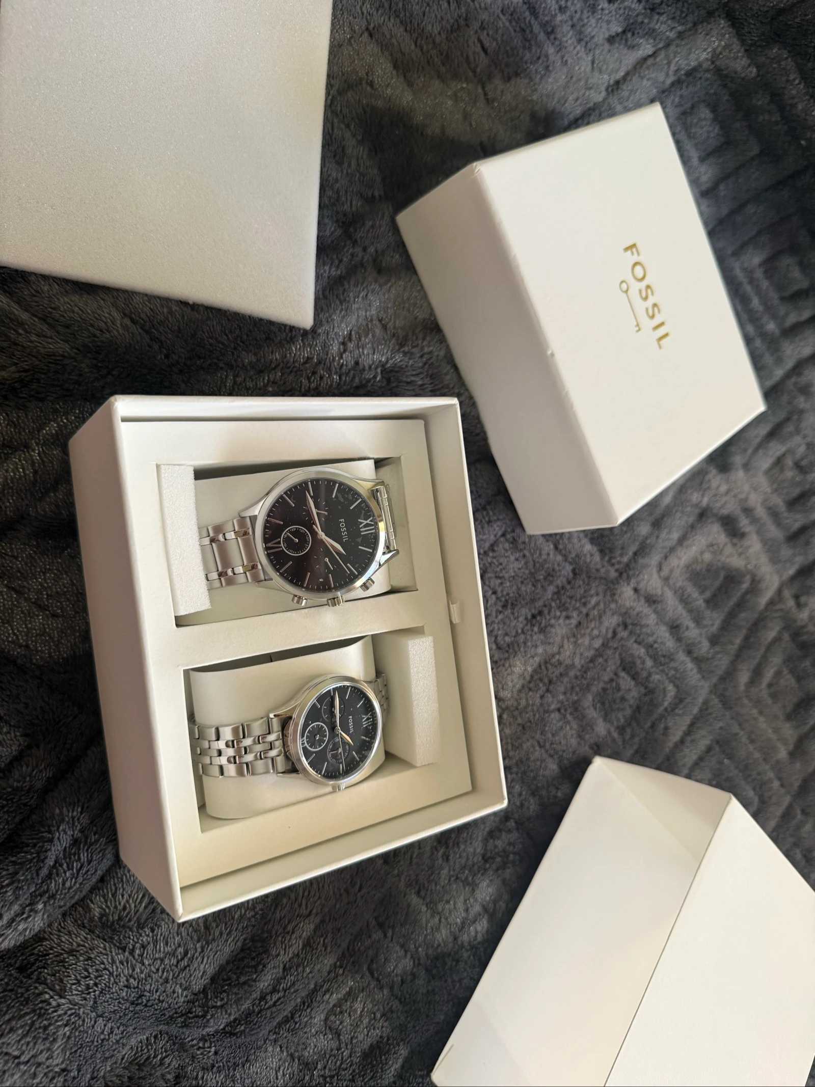 Caja doble con 2 relojes para hombre y mujer Fossil – photo 6